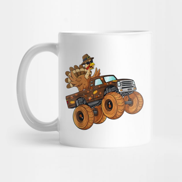 Thanksgiving Turkey Riding Monster Truck Kids by MetalHoneyDesigns